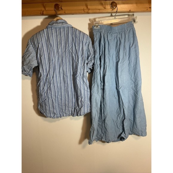 Susan Bristol Women’s 10 Shirt S Skirt Combo Blue Denim Fashion Cottagecore Fine - Picture 12 of 13